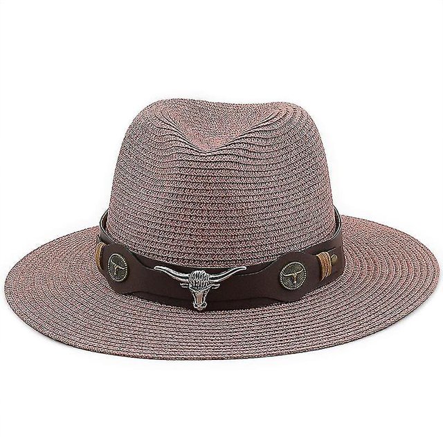 Sombrero de Panamá clásico, sombreros de sol de verano para mujer, hombre, sombrero de paja de playa ShuxiuWang 8390612210495