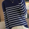 thumbnail image 2 of Sweaters For Women Crewneck Long Sleeved Striped Pullover Sweatshirt Lightweight Loose Fit Fashion Top L Womens Sweaters, 2 of 4