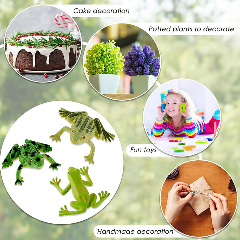 Mukum 16pcs Plastic Frogs Toy Mini Vinyl Frogs Fun Rainforest Character Toys for Boy Girl