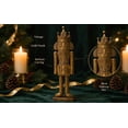 thumbnail image 2 of Antique Gold Standing Nutcracker Floor Statue, Vintage Textured Resin Christmas Soldier Nutcracker Ornament, Indoor Holiday Home Decor, 2 of 8