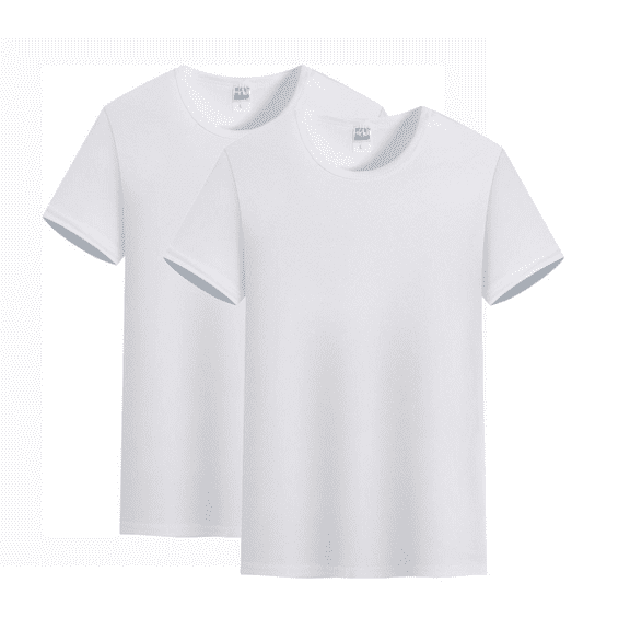 Laurence Trade Pack of 2 Unisex T-Shirts, Classic Heavyweight Cotton Crewneck Tee, Roomy Fit, Ideal for Leisure Activities White