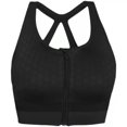 thumbnail image 5 of Womens Bras Sports Bra Fitness Running Shockproof Yoga Tank Front Zipper No Steel Ring Comfort Sports Bra Gathering Shockproof Measures Sport Bras for Women Black L, 5 of 6
