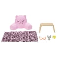 thumbnail image 4 of Barbie Doll Lounge Accessory Pack with 6 Pieces, Cozy Pillow, Blanket, Pet Cat & More, Multicolor, 4 of 6