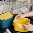 thumbnail image 3 of Ficarrico Mini bote de basura de plástico moderno con tapa - Cesta de basura para tocador de baño, escritorio, mesa o mesa de café - Desechar rondas de algodón, esponjas de maquillaje, pañuelos, 3 of 5