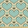 thumbnail image 1 of Love Fabric by the Yard, Retro Design Heart Shapes with Argyle Ornate Valentines Day, Upholstery Fabric for Dining Chairs Home Decor Accents, 3 Yards, Cream Fawn by Ambesonne, 1 of 4