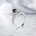 thumbnail image 3 of Gem Stone King 925 Sterling Silver Black Sapphire Engagement Ring for Women (1.63 Cttw, Round 5MM, Gemstone September Birthstone, Size 9), 3 of 4