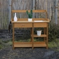 thumbnail image 5 of VEIKOUS Wood Potting Bench Garden Table w/ Removable Stainless Sink & Shelves, Natural, 5 of 9