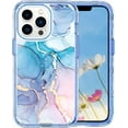 thumbnail image 2 of Case for iPhone 15,Plating Marble Military Grade Rugged Heavy Duty Full Body 3 in 1 TPU+PC Portection Shockproof Protective Phone Case for iPhone 15,6.1 inch 2023 (Grid Gold), 2 of 9