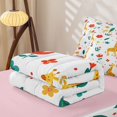 thumbnail image 5 of Erosebridal Kawaii Giraffe Zipper Queen Comforter Set with Fitted Sheet and 2 Pillowcases, Cute Animal Blossom Zipper Bedding Set, Pink Reversible, Mustard Yellow Giraffe, Pink Reversible, 5 of 7