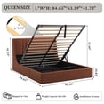 thumbnail image 2 of Zanmintaobo Queen Size Fabric Upholstered Lift up Storage Platform Bed Frame with Wingback Headboard, Ocher, 2 of 12