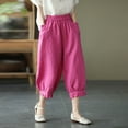 thumbnail image 3 of Womans Pants Wide Straight Leg Baggy Pant Capris Pants Women Casual Comfy Work Pants Vacation Outfits for Women, 3 of 4