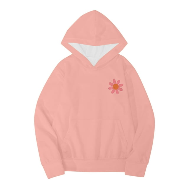 MIASHUI Sweat à Capuche pour Filles Petits Garçons Imprimé Manches Longues Pull-Over, Rose, 6-7 Ans