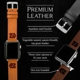 thumbnail image 4 of Tar Heels Premium Leather Unisex Watch Band for Apple Watch - 42/44/45/49mm(46mm Series 10) Long Tan by Affinity Bands, 4 of 5