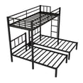 thumbnail image 4 of Metal Triple Bunk Bed for 3,Twin over Twin&Twin Size Bunk Bed with Built-in Shelf,Can be divided into 3 Separate Bed,Heavy-Duty Steel Bed Frame for Teens Adults (Black), 4 of 18