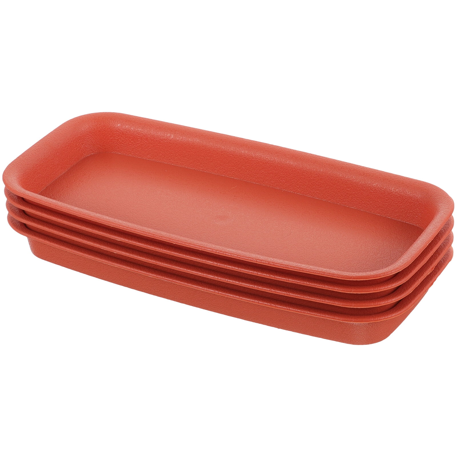 4Pcs Rectangular Plant Saucers Plastic Plant Saucers Planter Drip Tray Flower Pot Saucers