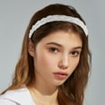 thumbnail image 3 of Unique Bargains 1 Pc Beaded Hair Hoop Headband Hairband for Women White 0.43 Inch Wide, 3 of 7