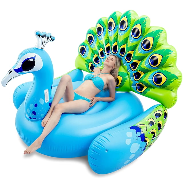 Flotador inflable para piscina JOYIN Peacock Blue para adultos y niños