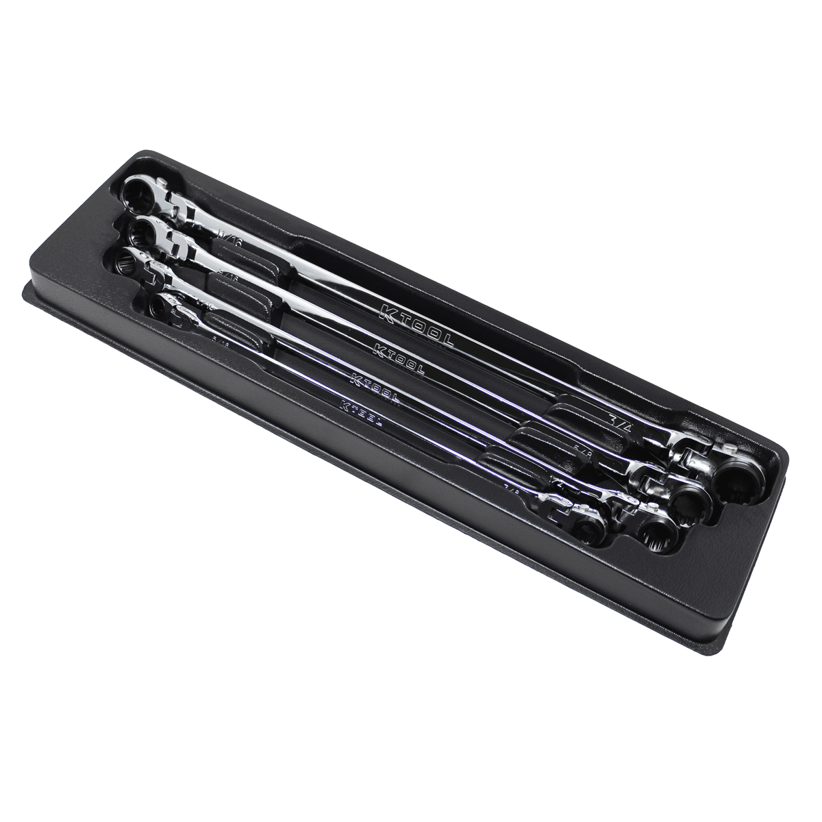 K Tool International KTIXDRF7 extra long rotating head ratcheting wrench set