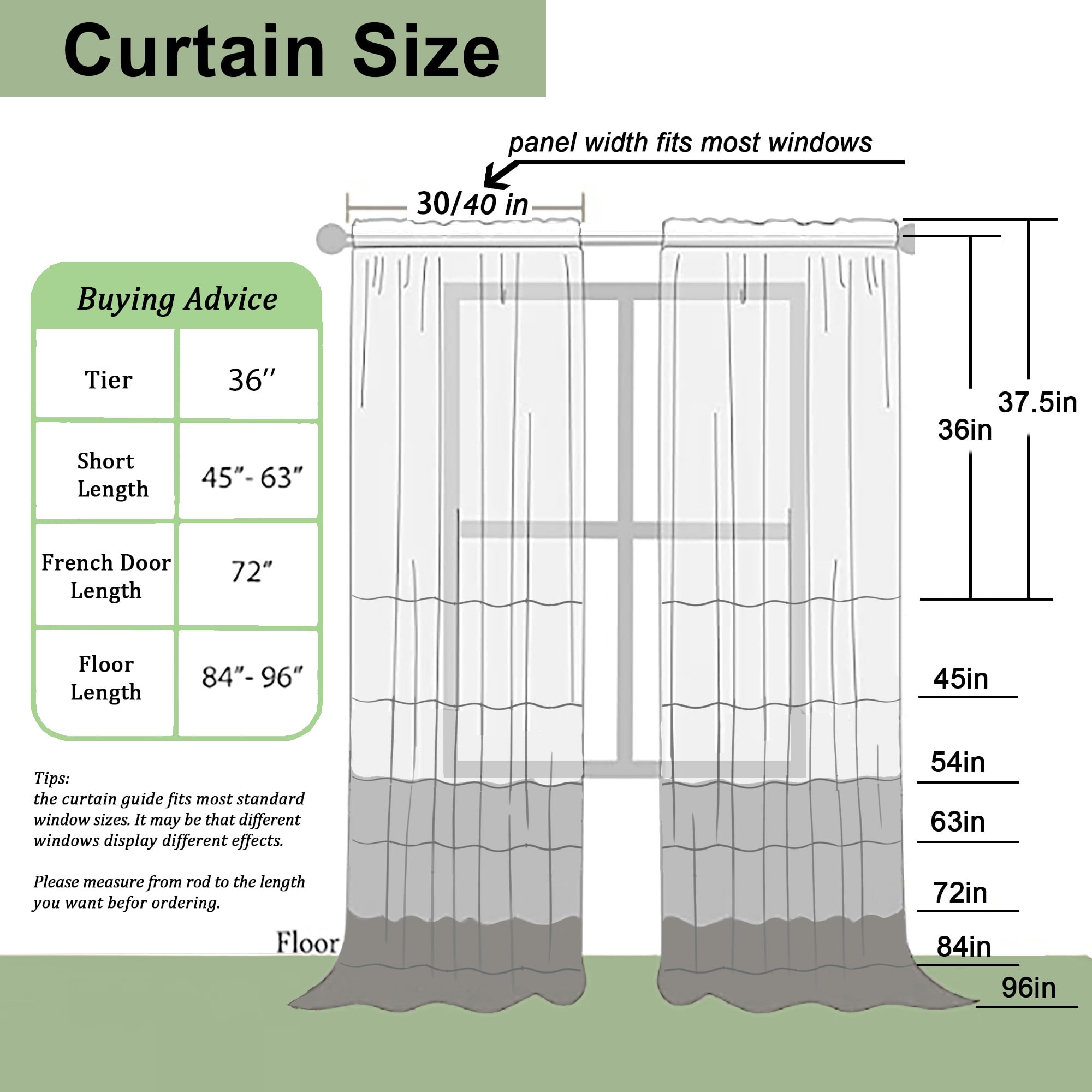 OVZME Bethany Black Curtains Tier 36 Inch Length 2 Panels, Soft Airy Light Filtering Faux Linen Solid Textured Short Curtains for Bedroom Kitchen Window Curtains with Rod Pocket,30Wx36L Inch