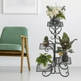 thumbnail image 4 of Flower Pot Holder, 4 Potted Square Flower Metal Shelves Plant Pot Stand Decoration Black, 4 of 8