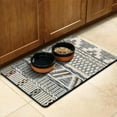 thumbnail image 3 of Boho Retro Floral Pet Feeding Mat-Abstract Art Pattern Absorbent Pet Placemat for Food and Water Bowl, with Waterproof Rubber Backing, Quick Dry Water Dispenser Mat for Dog and Cat (17"x30"), 3 of 7
