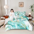 thumbnail image 4 of Castle Fairy Marble Watercolor 3 Pieces Queen Comforter Set for Teens Women Men,Abstract Marbling Ultra Soft Bedding Sets,Stone Pattern Bedding Comforter Set,Lightweight Room Decor, 4 of 7