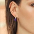 thumbnail image 4 of Gem Stone King 2.30 Ct Oval 8x6mm Purple Amethyst 925 Silver and 10K Yellow Gold Dangle Earrings, 4 of 4