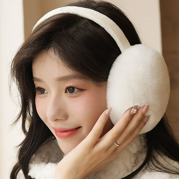 Cheers.US Women's Cozy Plush Folding EarMuff, Thick, Soft, Thermal, Washable Detachable,Protect Ears, Anti-deformation, Anti-Cold,Winter Ear Caps for Outdoor
