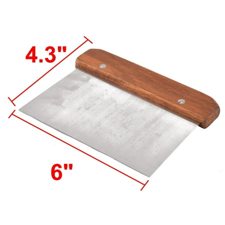 Easy Grip Wooden Handle - Kitchen Cream Angled Cake Icing Spatula Silver Tone Scraper Wooden Handle For Easy Grip
