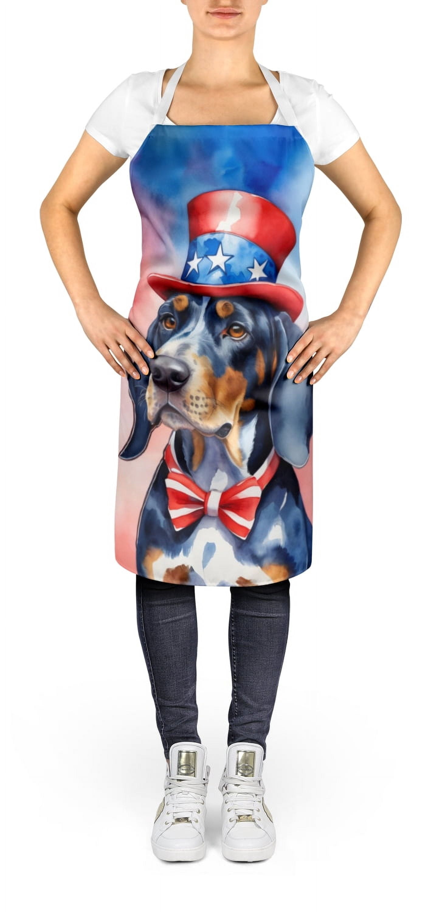 Bluetick Coonhound Patriotic American Apron 27 in x 30 in