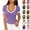 16# Purple, variant on Ribbed Short Sleeve Tops for Women V Neck Ribbed Knit Color Block T Shirts Low Cut Fitted Casual Summer Basic Tees 2026 Red XXL