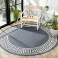 thumbnail image 2 of SAFAVIEH Machine Washable Rug Indoor/Outdoor Bermuda Collection - Bermuda Isidora Geometric Machine Washable Indoor/Outdoor Area Rug, Dark Blue/Ivory, 5'3" x 5'3" Round, 2 of 7