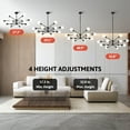 thumbnail image 4 of Bestco 12-Light Modern Sputnik Chandelier for Dining Room with 4 Extension Rods Black, 4 of 11