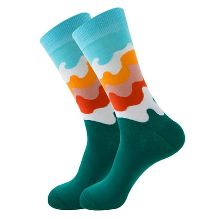 

JDEFEG Seamless Toe Womens Socks Adult Unisex Lattice Geometry Printing Colorful Street Personality Medium Socks Men Knee High Socks A