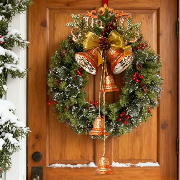 Colgantes De Plástico Adornos navideños de campanas doradas, juego de 3 unidades, decoración colgante Rkxzt