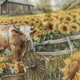 thumbnail image 3 of YAZAOO Round Tablecloth Cow Sunflowers Barn and Cart Pattern Tableclothes, 3 of 8