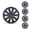 Black Matte, variant on 16 inch Universal Hubcap Wheels Cover Replacement for Car Truck SUV ABS&PC Hub Caps Accessories Set of 4,Black Lacquer & Blue Lacquer