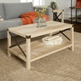 thumbnail image 2 of Walker Edison Magnolia Metal X Coffee Table, White Oak, 2 of 6