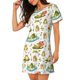 thumbnail image 2 of Easygdp Cute Frog Camisón de manga corta para mujer, informal, estampado, 2 of 6