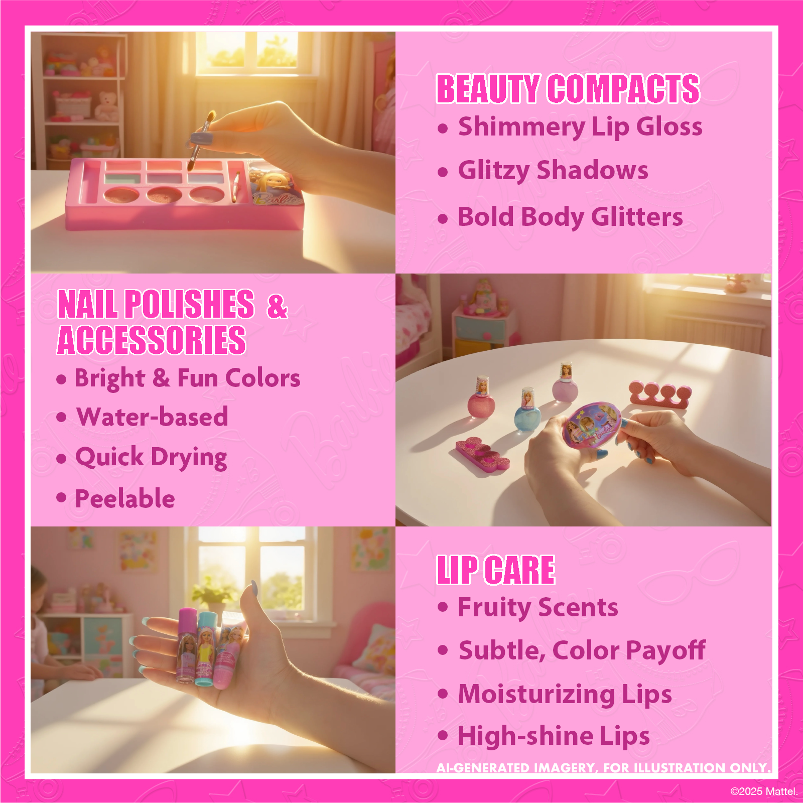 Townley Girl Barbie Makeup Train Case for Kids photo 5