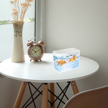 ETEREAUTY Acrylic Transparent Fish Tank for Desktop with Stylish Multi Function Design for Home Decor