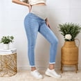 thumbnail image 2 of Stamzod Maternity Jeans for Women Over Belly Skinny Denim Pants Comfy Slim Fit Stretchy Pregnancy Pants XXL, 2 of 9