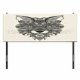 thumbnail image 3 of Celtic Headboard, Sharp Eyed Fox Head Portrait Celtic Pattern Style Image, Upholstered Decorative Metal Bed Headboard with Memory Foam, Full Size, Black Ecru, by Ambesonne, 3 of 4