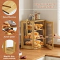 thumbnail image 4 of Bamboo Bread Box for Kitchen Countertop, Large 3 Layers Bread Storage Container for Homemade Bread with Window, Farmhouse Breadbox Organizer for Kitchen, Cabinet, Pantry (Natural, Meduim), 4 of 16