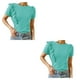 thumbnail image 3 of Guardurnaity Camiseta de manga corta para mujer, blusa, blusa de viaje, ropa de verano Azul METRO 2piezas Guardurnaity CBP332134, 3 of 5