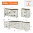 thumbnail image 4 of WAMPAT 3 Piece Bedroom Set,9 Drawer Dresser with 3-Drawer Dresser Set of 2,Farmhouse Dresser Chest of Drawers for Living Room, Entryway and Hallway,White, 4 of 10