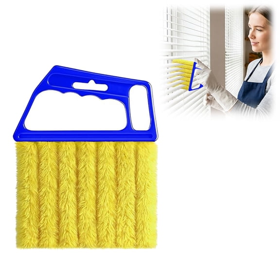 Window Blind Cleaner Duster Tool, 7-Finger Washable Microfiber Duster for Venetian Blinds, AC Vents & Crevice Cleaning(Blue,1PC)