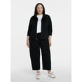 thumbnail image 4 of Time and Tru Women's Fleece Sweatshirt and Barrel Leg Pants Set, 2-Piece, Sizes XS-XXXL, 4 of 5