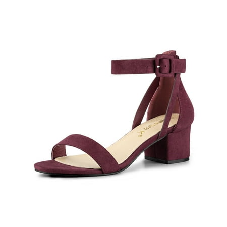 low block heel sandals brown
