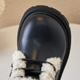 thumbnail image 4 of XIMIN Toddler Girl Faux Leather Ankle Boot Toddler Riding Boots with Faux Fur Lining & Lug Sole Kids Lace-Up Side Zipper Leather Winter Boots Dress Riding Boots, 4 of 8